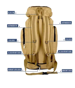80L super veľkú kapacitu, horolezectvo stúpania taška batoh cestovná taška pre mužov a ženy, nepremokavé