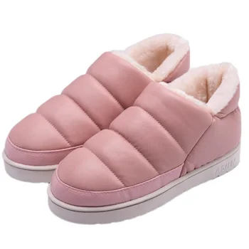 Zimné ženy teplé topánky členok Non-slip bavlna udržať v teple čižmy PU watherproof bavlna ležérne topánky