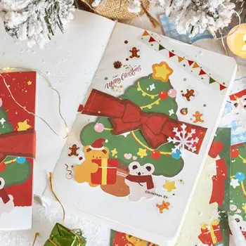 Veselé Vianoce Kawaii Roztomilý Deco Memo Podložky Poznámok Office Stráviť Vianočné Školy Scrapbooking Papiernictvo Nálepky Z3Z7