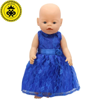 Modrá Čierna Princezná Šaty Bábiky Oblečenie vhodné 43 cm Baby Doll Oblečenie a 17inch Bábika Príslušenstvo D-21