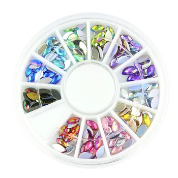 3D Crystal Kamienkami Lesk Na Nechty Umenie 12 Farebný Akryl DIY Nechtov Umenie Tipy Kamienkami Wheel, Špeciálny Dizajn A Atraktívne