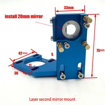 Hot predaj Co2 Laser Druhé Zrkadlo Mount Odrazom Zrkadla, Dia 20 mm Mount pre Laserové Rytie Stroj na Rezanie