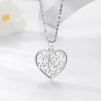 EUDORA 925 Sterling Silver Strom života Náhrdelník s Príveskom list srdce kúzlo Módne Šperky Darček Pre dievča Narodeniny D383