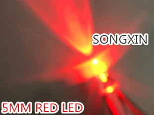 5mm Červená LED Kola Light Emitting Diode Transparentné Ultra Jasné svetlo Perličiek Plug-in urob si sám Auta Prax Široký Uhol 5 mm