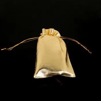 10pcs/veľa Nastaviteľné Šperky Balenie silver/gold Šnúrkou Velvet taška Drawable Organza Puzdro Vianočné Svadobný Dar Šperky Taška