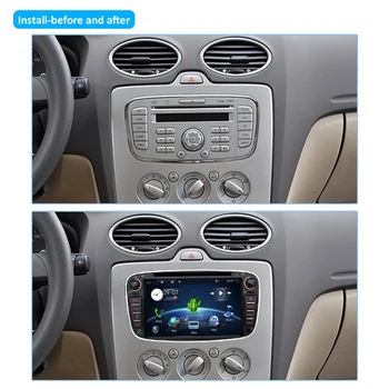 Bosion Auto Multimediálny Prehrávač, Android 10.0 GPS 2 Din auto dvd prehrávač pre Ford/Focus/S-MAX/Mondeo/C-MAX/Galaxy wifi autorádia SWC