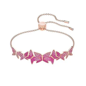 Vysoko kvalitné fashion, glamour romantické ružové motýľ náramok hot štýl farebné lietajúci motýľ žien náramok šperky