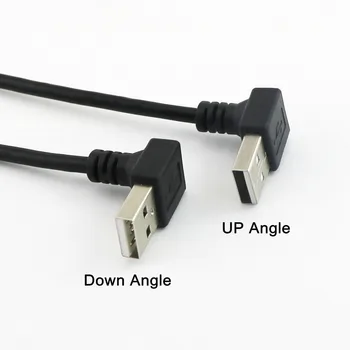 10pcs USB 2.0 Muž DO Uhol USB 2.0 Muž Dole Šikmého Údaje Nabíjací Adaptér Kábel 25 cm