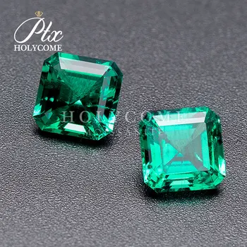 4.5x4.5 mm Najvyššej Kvality Zelená Farba Lab Vytvorili Emerald Asscher Rez Šperky Factory Čierny piatok Zľavu Veselé Vianoce Darček HRA