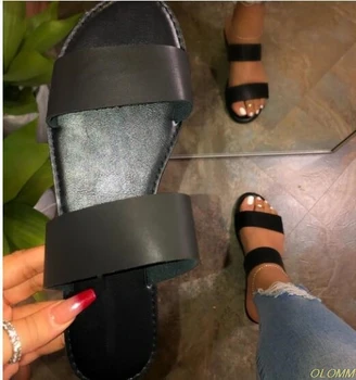 Európa a Amerika Sexy novú EVA jednoduché dámske sandále PVC ploché dno žena papuče 37-41 veľkosť