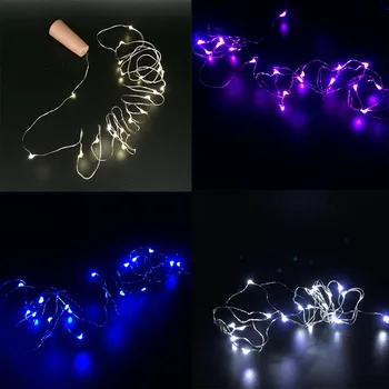 2m 20-LED Medený Drôt String Svetlo s Fľaša Zátka pre Dovolenku svetlo Víla Svetlo Valentines Svadobné Dekorácie, Lampy Strany