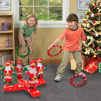 Vianočné Krúžok Hodiť Hru Nafukovacie Santa Claus Vianočný Stromček Hodiť Hru Vianočný Večierok Priazeň Rodiny Vianočné Party Hra