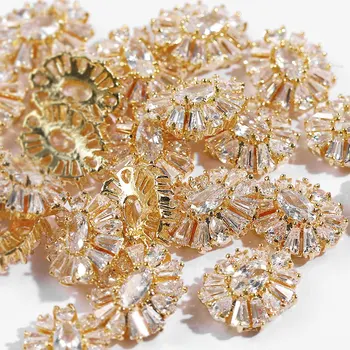 1pcs Kúzlo Lesklé Zirkón Crystal 3D Nail Art Drahokamu Dekorácie Gold Luxusné Zliatiny Klasické Šperky Manikúra Dizajn Príslušenstvo