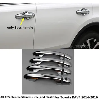 Kvalitné body styling detektor palice frame panel na čítanie výbava ABS chróm kľučky 8pcs pre Toyota RAV4 2016