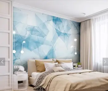 Európska Abstraktné Modrá Geometrického Útvaru Prúžok Line Wallpaper Photo nástenná maľba na Steny v Obývacej Izbe Dekor Vlastná Veľkosť 3d Stenu Papier