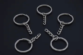 Doprava zadarmo 30Pcs Kovový Krúžok na kľúče S Reťazami 25 mm DIA. DIY Fit Charms Keychain Šperky