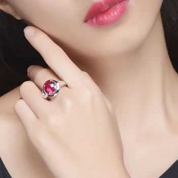 L&zuan 925 Sterling Silver Krúžky pre Ženy 4.14 ct Vytvorené Red Ruby Kameň Luxusný Prsteň Jemné šperky, Drahokamy, Zásnubný Dar