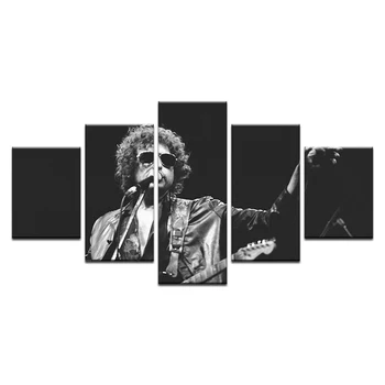Vintage Čierna A Biela Pop Music Star Bob Dylan Portrét Plátno Tlačiť Plagát Na Stenu Obrázok Domov Bar Deco Maľovanie Bez Rámu