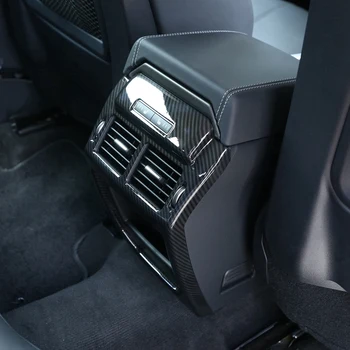 Auto Zadné Riadok AC Prieduch Zásuvky Rám, Kryt Výbava Uhlíkových Vlákien Štýl ABS Plastu Pre-Land Rover Range Rover Evoque 2012-2017