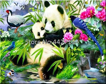 DIY Diamond Maľovanie Cross Stitch Panda Mozaiky Plný Kamienkami 5D Diamond Výšivky Zvierat Domáce Dekorácie Obrazy