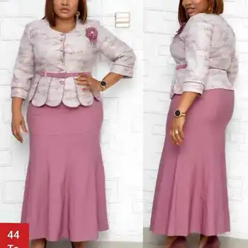 2 Kus Afriky Šaty pre Ženy Dashiki Dlho Maxi Sukne Bazin Riche Afrike Oblečenie Ropa Para Mujer Dva Kusy Oblečenia