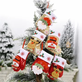 1pc Santa Snehuliak Elk Flitrami Nôž, Vidlička, Príbory Taška Sequined Veselé Vianočné Dekorácie pre Domov Strana 2021 Nový Rok Dodávky