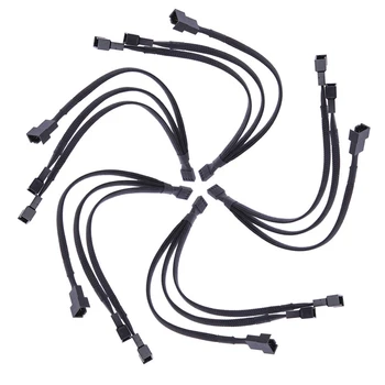 1 Až 3 a 4-Pin Predlžovací Kábel 1 Až 3 Spôsoby 4-pinové CPU PWM Prípade, Chladiaci Ventilátor Splitter Hub Moc Fan-out Kábel Adaptéra