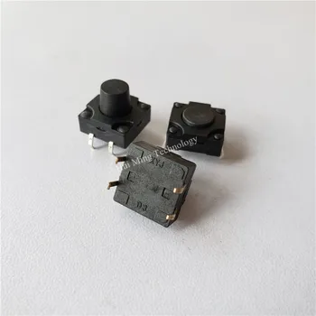 80pcs micro Switch 12*12*6/7/8/8.5/10/12mm 4 pin Nepremokavé čierna dotykový spínač, tlačidlo reset vertikálne nohy medi nohy