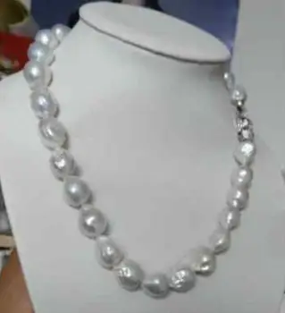 Populárne AAA 14-15 mm barokový white pearl náhrdelník 18-palcové
