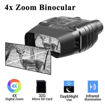 4X Digitálny Zoom Binokulárne Infared Digitálne Nočné Videnie Ďalekohľady Okuliare Ďalekohľad Podpora 32 GB TF Karty F1.2 F=25 mm