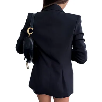 Nové Módne Ženy Dámy Štíhle Ležérne Sako Bunda Topy Outwear Oblečenie Práce Formálne Kabát na Jeseň Dlhý rukáv Pevné OL Žena 2020