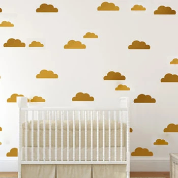 56 pc/set Zlato Cloud Samolepky na Stenu Pre obývacie Izby, Detské Škôlky, Spálne Home Decor Art Vymeniteľné nástenné Maľby, Tapety Domova