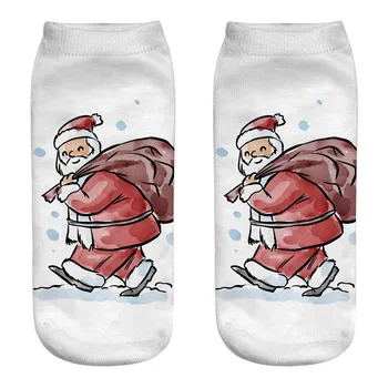 Nové Zviera, Vzorované Ženy Krátke Ponožky Pohodlné Vianočné Bavlnené Ponožky, Papuče Krátke Tlač Členkové Ponožky Štýl Zábavné Socken
