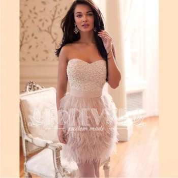 Luxusné Korálkové Perly Perie Prom Šaty 2019 Milú, Krátke Formálne Návrat Domov Šaty Party Šaty Vestidos De Fiesta Curto