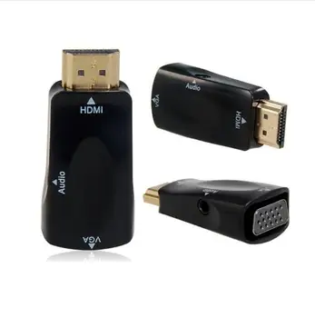 HDMI Výstup VGA Video Adaptér 3,5 mm Audio Kábel pre Apple TV a Projektor & Monitor Čierny