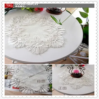 Kórejský ako 2016 nové 28 cm kola čipky placemat pre domáce dekorácie, ako kuchynské doplnky, svadobné ozdobné podložky na stôl 30