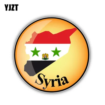 YJZT 12.8 CM*12.8 CM, Auto Nálepky, Sýria Mapu Vlajka Motocyklové Prilby Odtlačkový Auto Príslušenstvo 6-1343