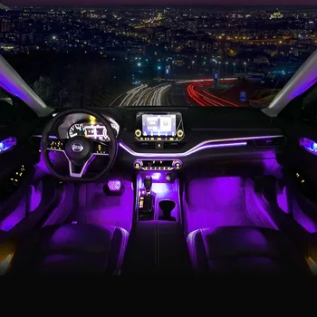 5in 1 6 v 1 Auto Dekorácie Svetla APP / RGB okolitého svetla auto lights auto príslušenstvo Aktívny zvukový EL neon drôtené Pásy svetla pre v