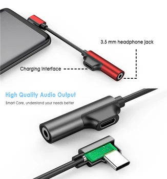 2 V 1 Audio Slúchadlá Plnenie Dual Adaptér Splitter Pre IPhone Samsung Xiao Huawei Pre 3,5 mm Jack Na Slúchadlá AUX Kábel