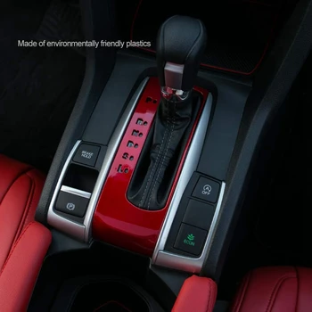 Radenie Panel Výbava Automatická Prevodovka Shift obal pre 10. Gen Honda Civic 2020 2019 2018 2017 2016 - Červená