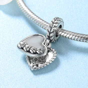 Hot predaj 925 Sterling Silver Budúcnosť je svetlá Srdcia tvar Prívesky korálky Fit Originálny Náramok europeu Ženy DIY Šperky