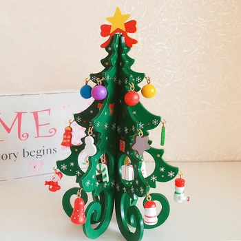 Vianočný Stromček Ručné DIY Plavidlá Stereo Drevené Vianočný Stromček, Darčeky, Vianočné Scény Rozloženie Ozdoby s Visí Prívesok