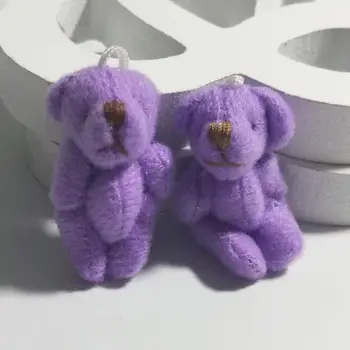 100pieces/veľa 3,5 cm plyšové mini cartoon spoločné medveď prívesok diy bábiky hračky kytica kytice materiál prívesok šperky