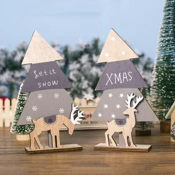 DIY Drevené Sobov Vianočný Stromček Montáž Vianočné tvorivé Ploche Ozdoby Holiday Party Dekor Dodávky