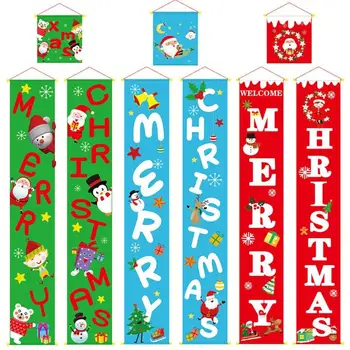 3ks Vianočné Couplet Textílie Okno Stene Visí Ozdoby na Nový Rok Party Dekor Vianočné Dekorácie pre Domov