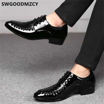Oxford Topánky Pre Mužov Office Obuv Muži Elegantné Klasické Čierne Topánky Mužov Formálne Svadobné Šaty Módne Zapatos De Charol Hombre 2020