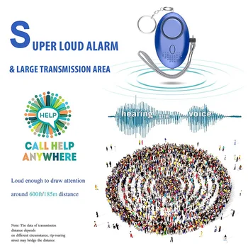 130 db Safesound Osobné Bezpečnostný Alarm Keychain s LED Svetlá sebaobrany Elektronické Zariadenia pre Ženy,Deti