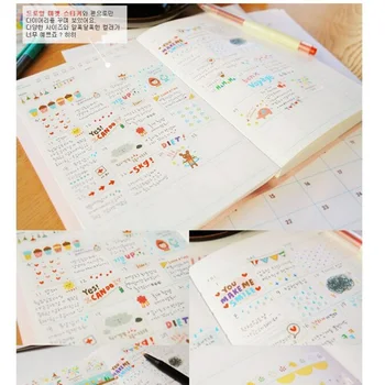 12 Listy/veľa nových Roztomilý Kawaii Cartoon kórejská Dievča Nálepka Pre Zápisník Dekorácie Denník kancelárske potreby Produktov 85 cm X 135 CM