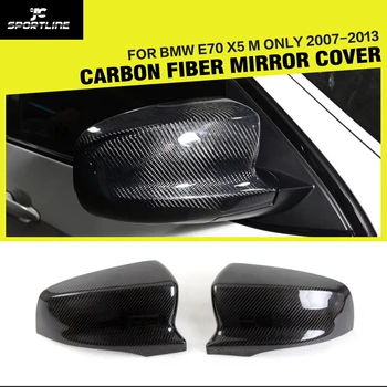 Auto-Styling Uhlíkových Vlákien Bočné Spätné Zrkadlo Čiapky Dom Kryt pre BMW E70 X5 M Iba 2007 - 2013