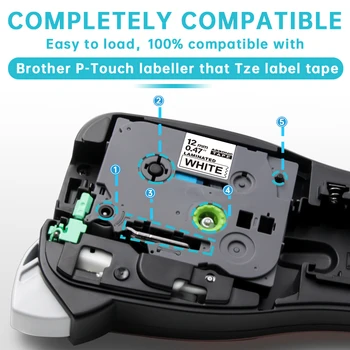 Absonic 36 mm Čierna na Modrej tze pásky tze 261 tze561 Kompatibilný pre Brother P-Touch Label Maker Laminované Označenie Páskou tz561 TZE261